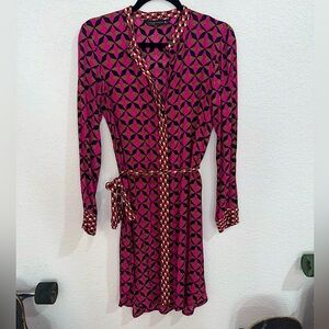 Zara Mixed Print Shirt Dress Small